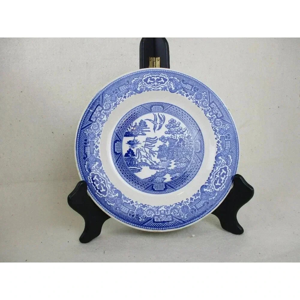 Blue willow ware by Royal china, underglaze,  Blue plate, Home Décor,‎